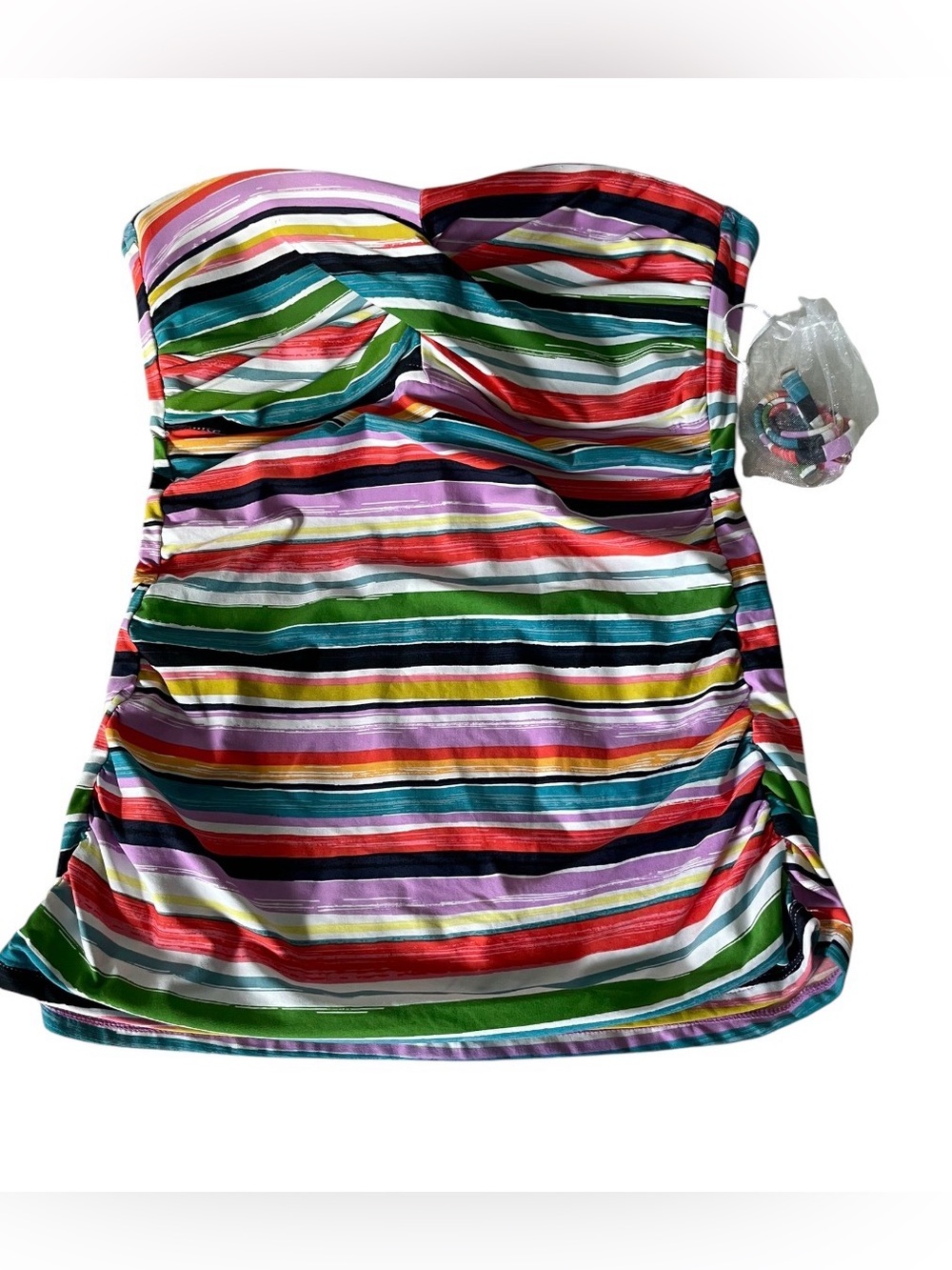 Anne Cole Size Medium Striped Swim Halter Tankini 22MT25084 New No Tags